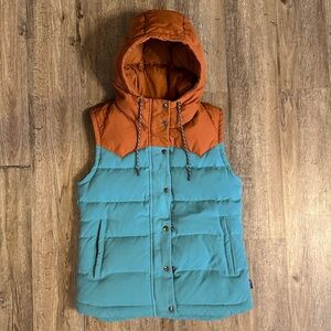 Patagonia Mushroom Print Bivy Vest with Hood Women’s Size Small